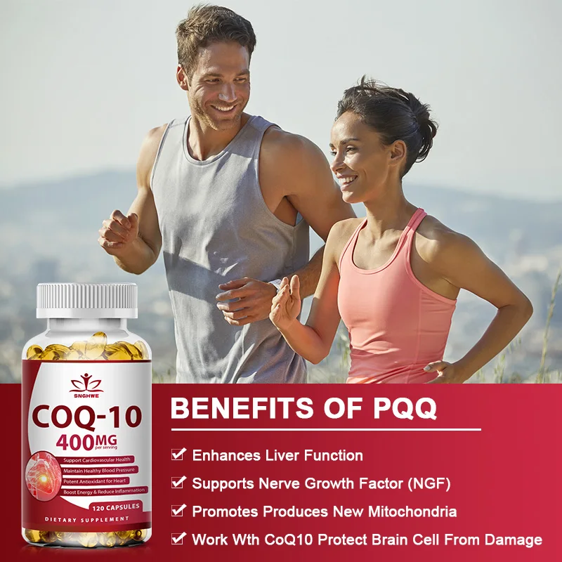 Coenzyme Q10-400 mg with PQQ&L-Carnitine, Ultra High Absorption COQ10,Support Heart Function, Protect Heart Health Supplement