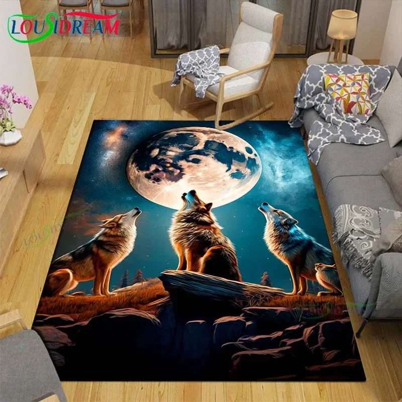 

Wolf Carpet Room Decor Floor Mats Bedroom Yoga Mat Photography Props Area Rug Birthday Gift anime rug