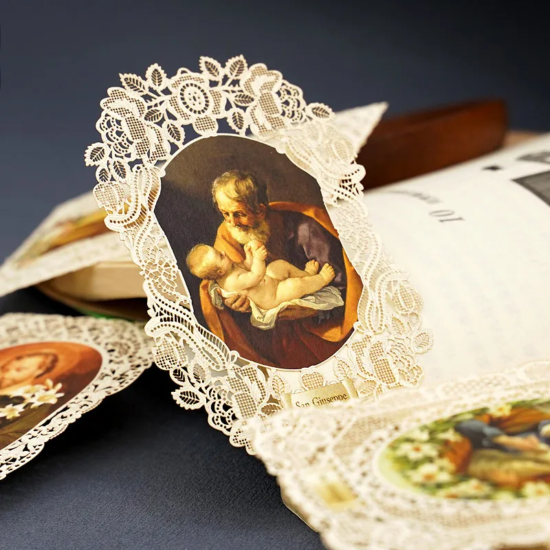 Vintage Lace Hollow St. Joseph Jesus Bookmark Religious Paper Cards Figuras Religiosas Imagenes Religiosas Catolicas Church Gift