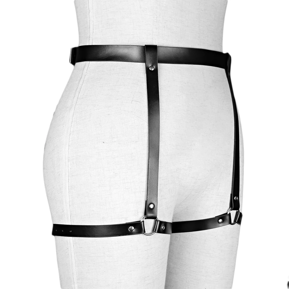 CLUBWEAR COSTUME CUIR PU jarretière harnais ceinture jambe cuisse