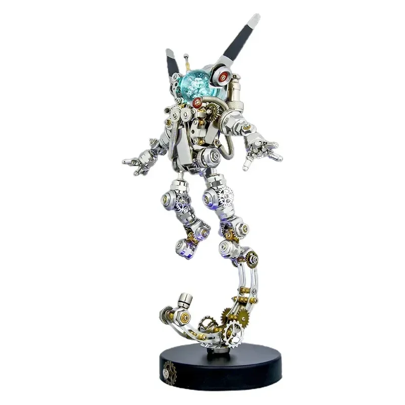 

500CS 3D DIY Metal Rabbit Model with Lights Stand Model Assembly Mechanical Punk Aerospace Sci-fi Punk Toy Set