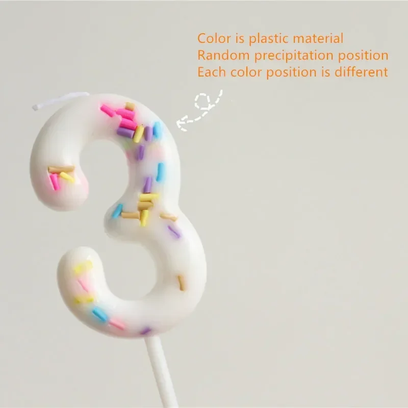 Ice Cream Number Candles Baking 0-9 Wax Candles Digital Cake Topper Kids Children Birthday Party Cake Decoration