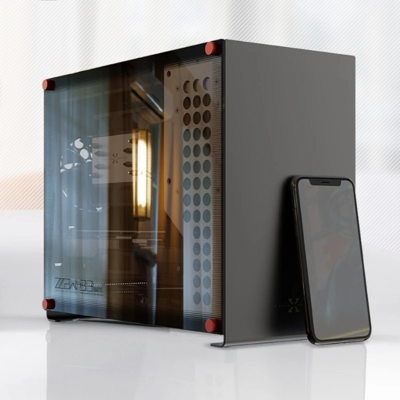 ZZAW Braveman B3 MATX Case for PC Aluminum Alloy Chassis SFX Power with Micro Desktop Mini ITX DIY for Gaming and Home Use