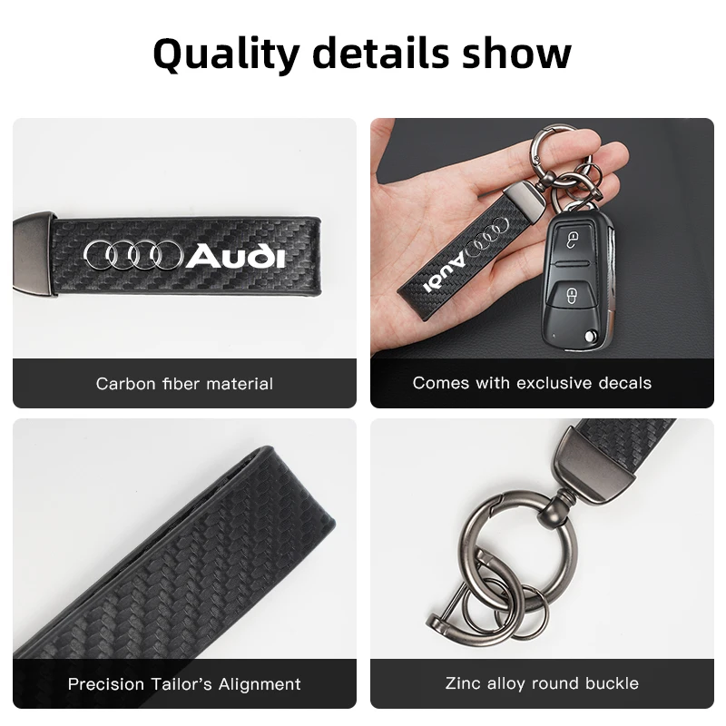 Car KeyChain Fashion Key Accessories Keyrings Gifts For Audi A1 A2 A3 A4 A5 A6 A7 A8 Q1 Q2 Q3 Q4 Q5 Q6 Q7 Q8 TT RS3 S5 B8 C6 RS7