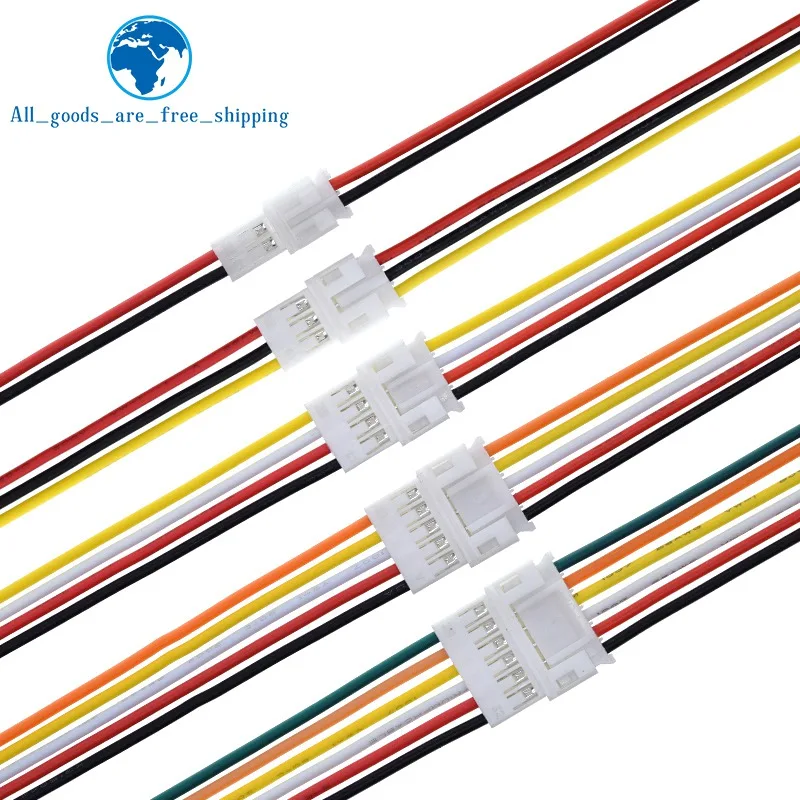 TZT 10PCS 5Pair Micro JST PH 2,0 2P 3P 4P 5P 6PIN Männlich Weiblich stecker Stecker Mit Draht Kabel 20CM + 20CM Für Arduino MP3