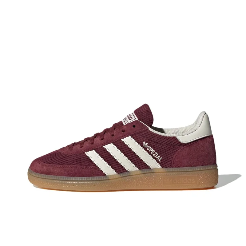 Adidas Originals HANDBALL SPEZIAL Men's and Women's Skateboarding Shoes Anti slip Wear resistant Comfortable Low cut Wine Red skateboarding shoes