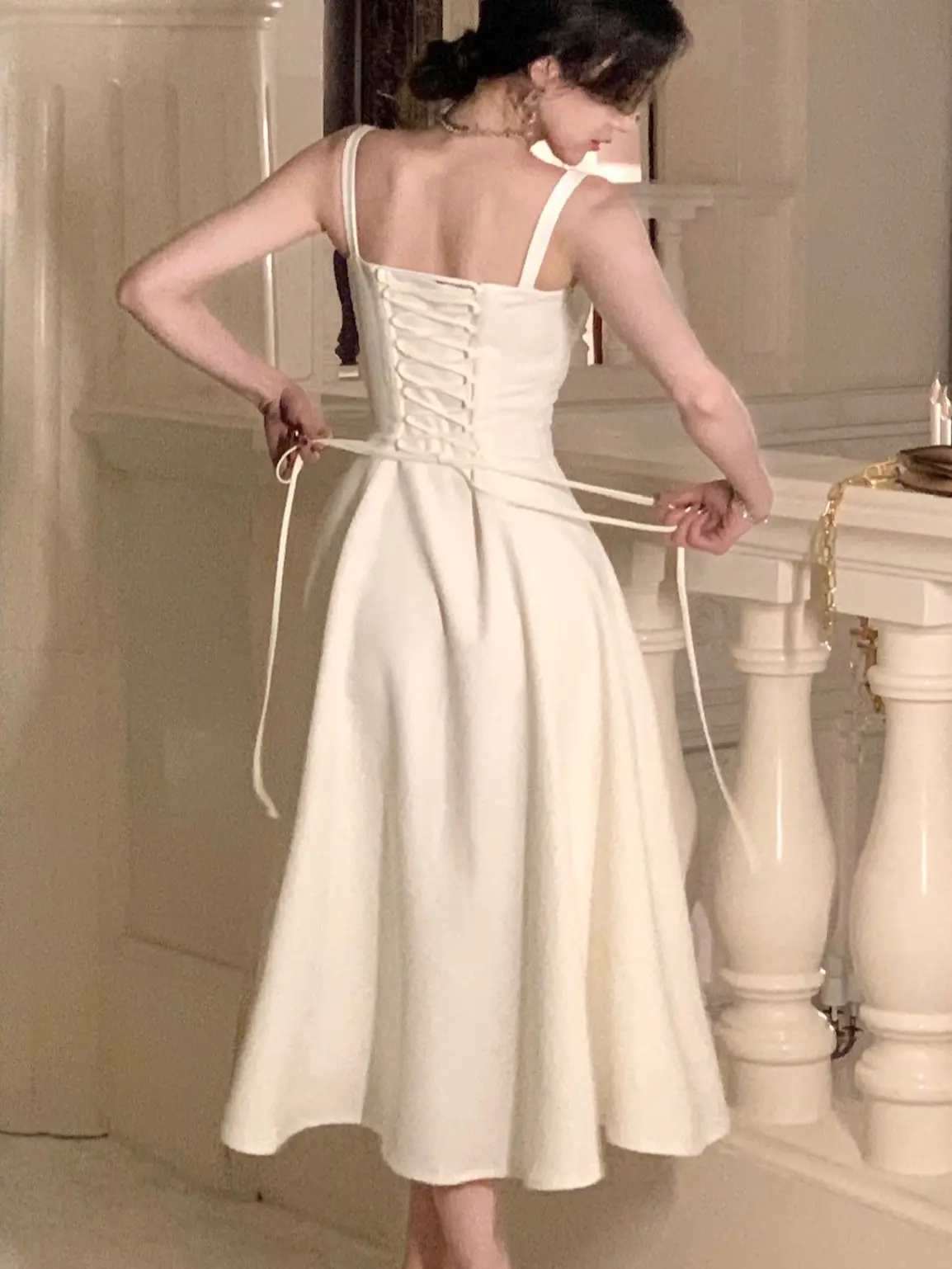 

Женское цельнокроеное вечерние, одежда, наряды Vestidos, лето 2023, Новое Элегантное винтажное модное платье средней длины
