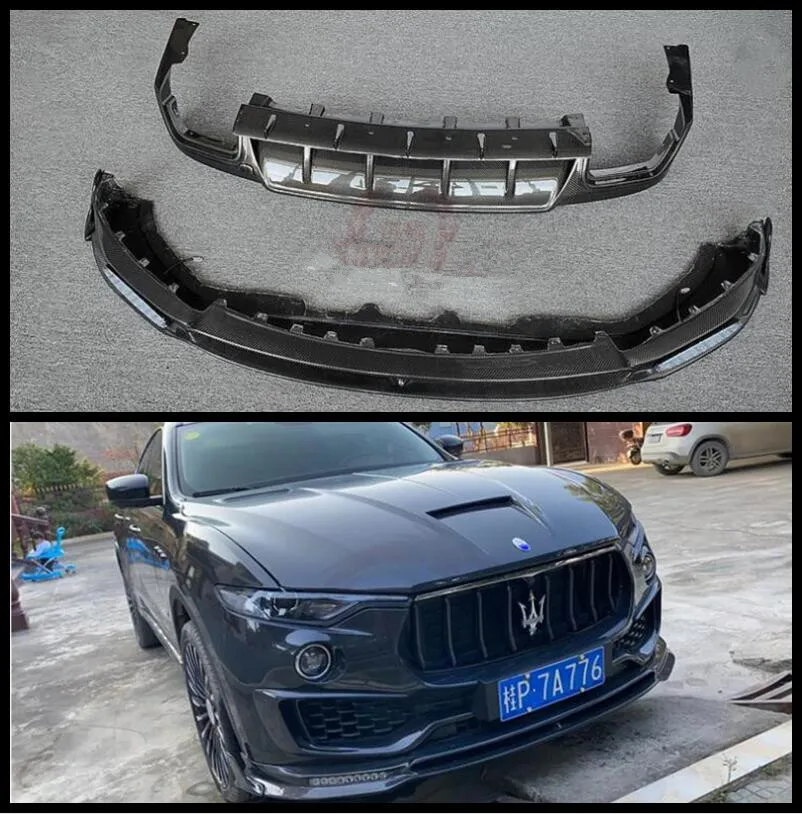 

CARBON FIBER REAR TRUNK SPOILER FRONT LIP & REAR BUMPER DIFFUSER For Maserati Levante 2016-2022