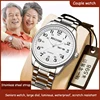 UTHAI Elderly Watches Waterproof Big Number Big Dial Light luxury Gold Steel Couple Watch Men Fashion Quartz Wristwatches Clock 2