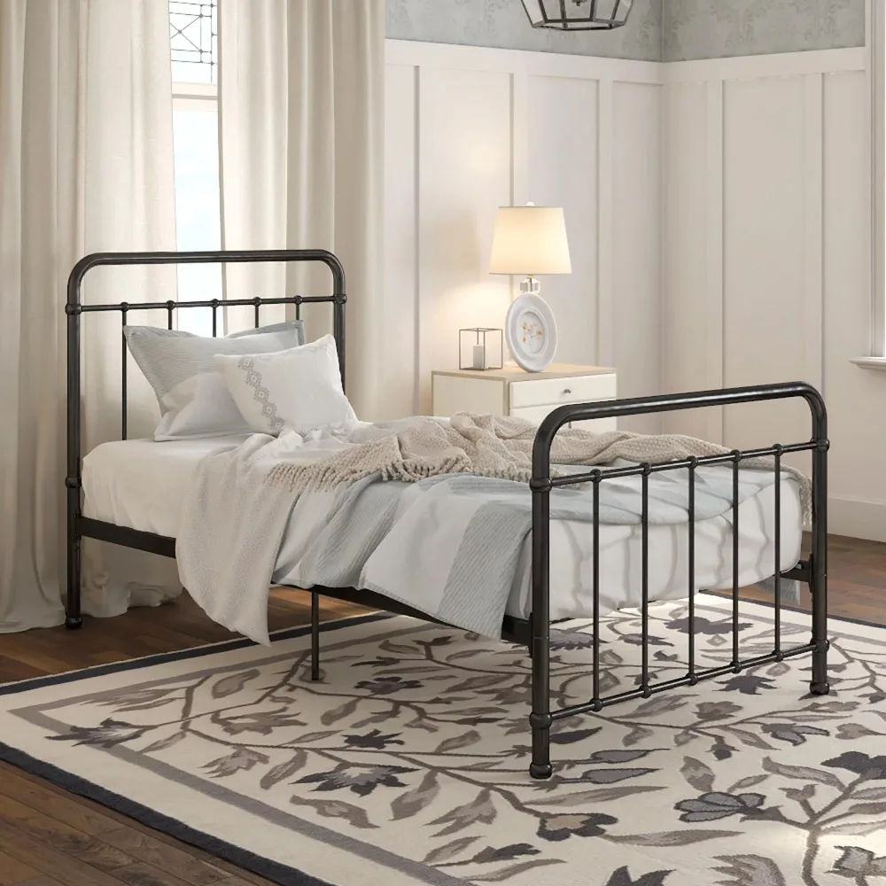 

2023 New Kelsey Twin Metal Platform Bed Frame, Black
