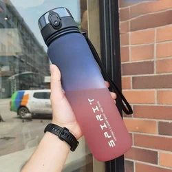 Large Capacity Motivational Sports Water Bottle - Leak-Proof & Reusable for Outdoor, Travel, and Gym Activities (Blue red)