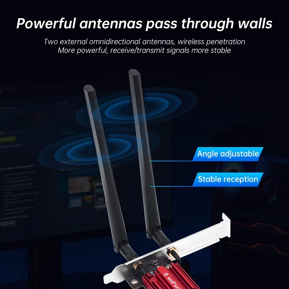 Fenvi WiFi 6 AX900 PCIe BT5.4 무선 어댑터 듀얼 밴드 2.4G 5G 900Mbps 블루투스 5.4 네트워크 카드 (윈도우10/11 데스크탑용)