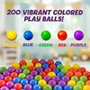200 Premium Crush-Resistant Play Balls for Ball Pits Non-Toxic, BPA and Phthalate Free Vibrant Assorted Colors with Zippered St