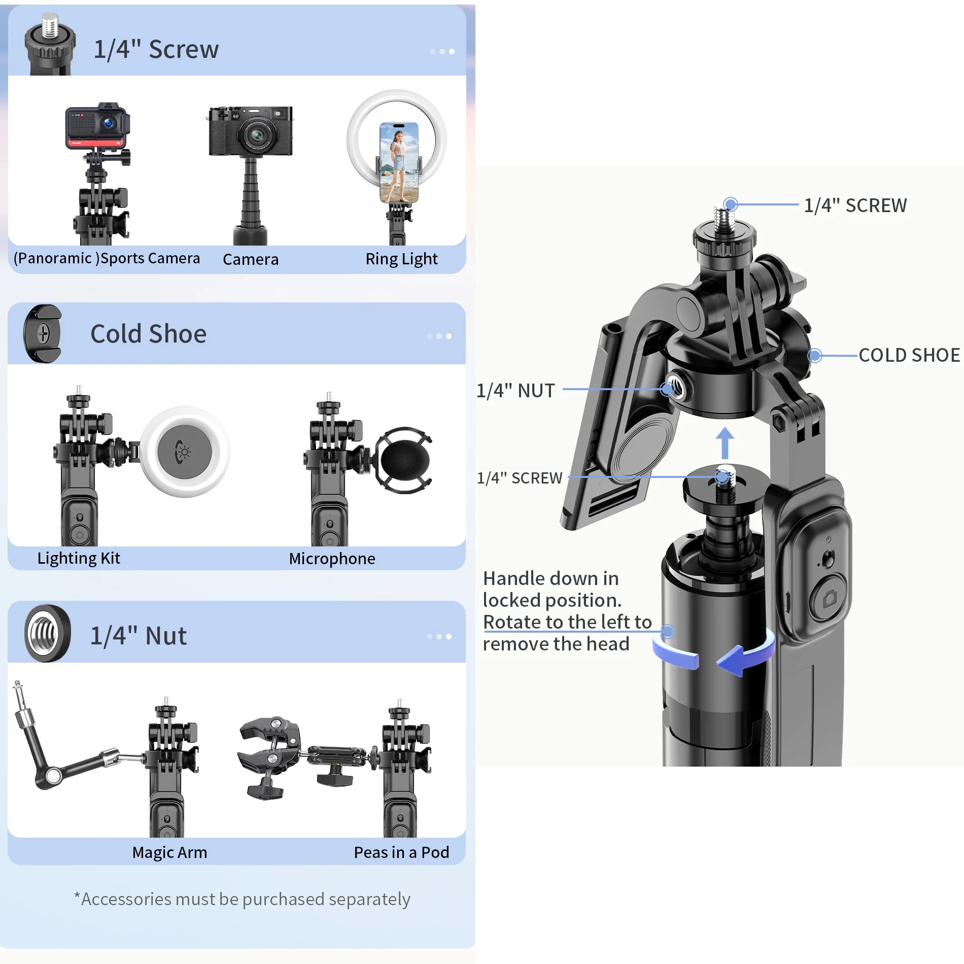 2.02M Selfie Stick Tripod with Light Wireless Remote Tripod for Mobile Phone Holder with 1/4 Screw 1/4 Nut for Smartphone Camera
