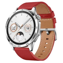 Premium Leather Strap - Soft Replacement Wristband for 20mm Universal (Red)