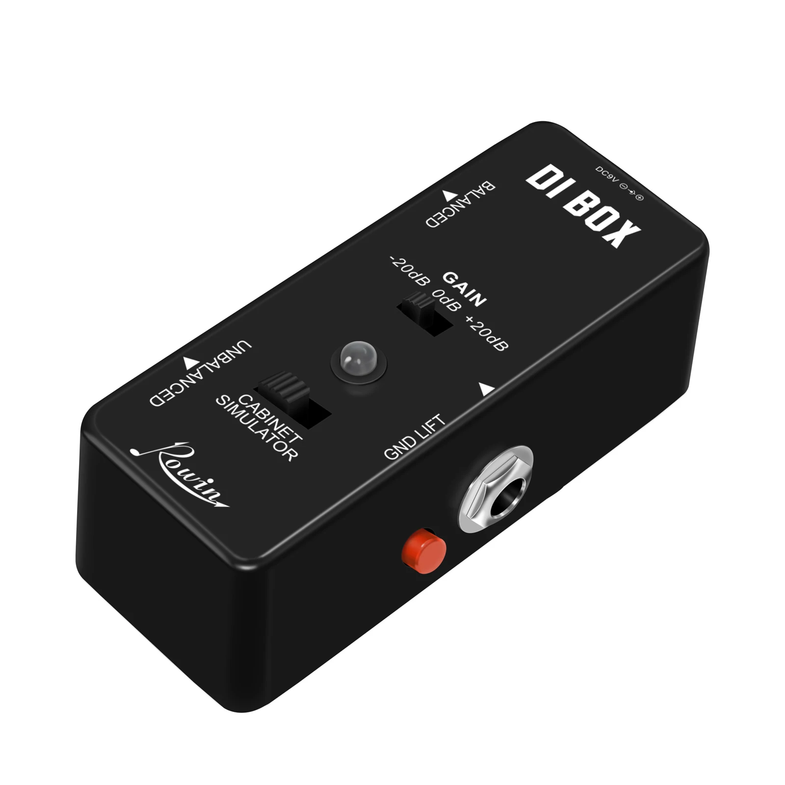 Direct Box Guitar Bass Passive DI Box With Cabinet Simulator 1/4 and XLR Ture Bypass Full Metal Case Rowin LEF-331