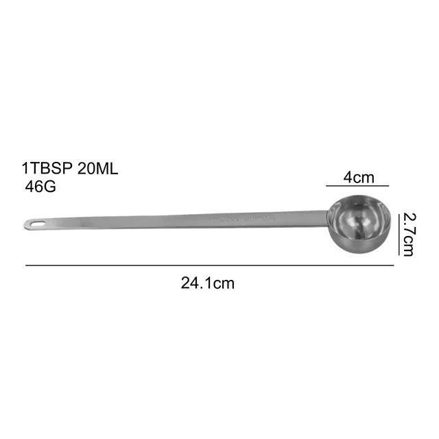 Stainless Steel Coffee Spoon Long Handle Stirring Spoon Graduated Spoons 5ml/10ml/15ml/20ml/25ml/30ml Coffee Tea Tools Supplies 6