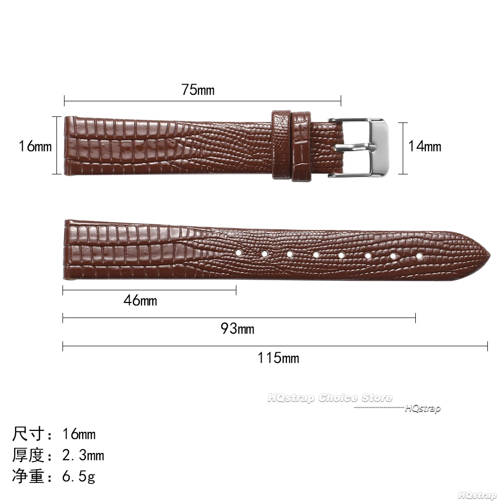 Elegant Universal Leather Watch Strap - Soft Wrist Band with Steel Buckle