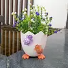 Eggshell Plant Pot with Turtle Cactus Pot Decor Easter Succulent Planter Flowerpot Unique for Desktop Farmhouse Windowsill 2