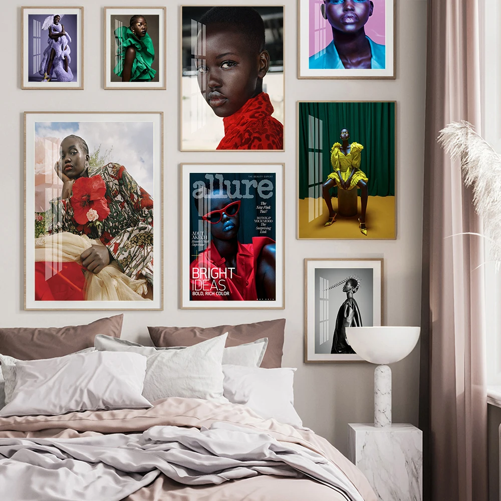 

Adut Akech Fashion Model Poster Star Photo Wall Picture Print Art Modern Canvas Painting Bedroom Decor