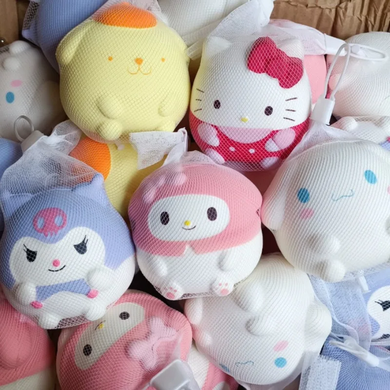 Kawaii Melody Decompression Sanrio Kuromi Cinnamoroll Stress Relief Squishy Anime Cartoon Children's Hand Pinch Toy Healing Gift safety door lock hinge for kids anti pinch hand children finger protector baby safety anti grip card lock 1pc