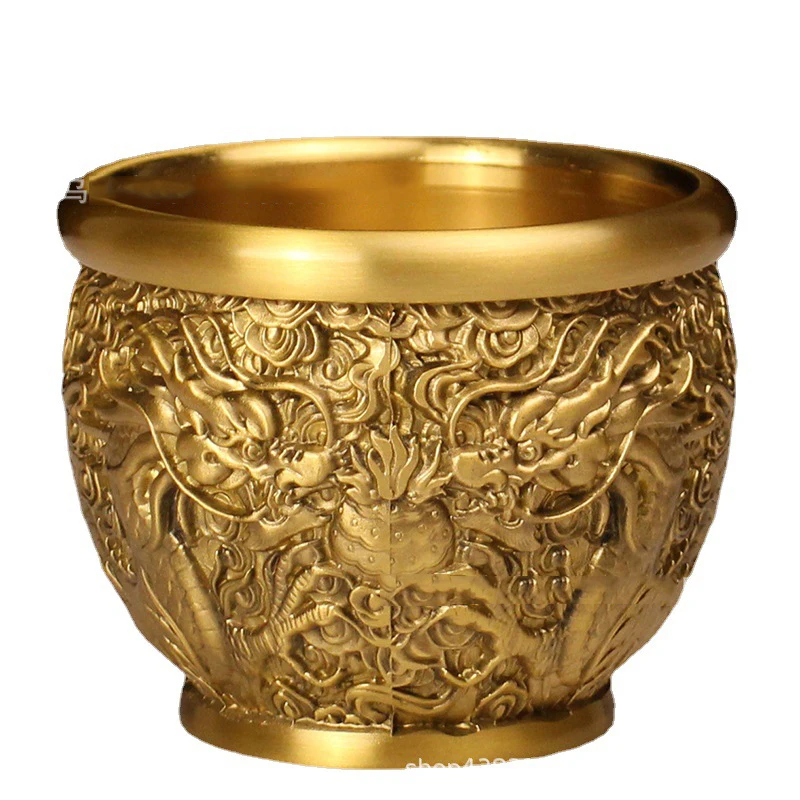 

Brass Cylinder Pure Copper Dragon Pattern Cylinder Lucky Money Into The Treasure Cylinder Cornucopia Home Office Desk Craft Orna