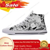 Anime Cartoon My Hero Academia Bakugou Katsuki Casual Cloth Shoes High Top Lightweight Breathable 3D Print Men Women Sneakers 1