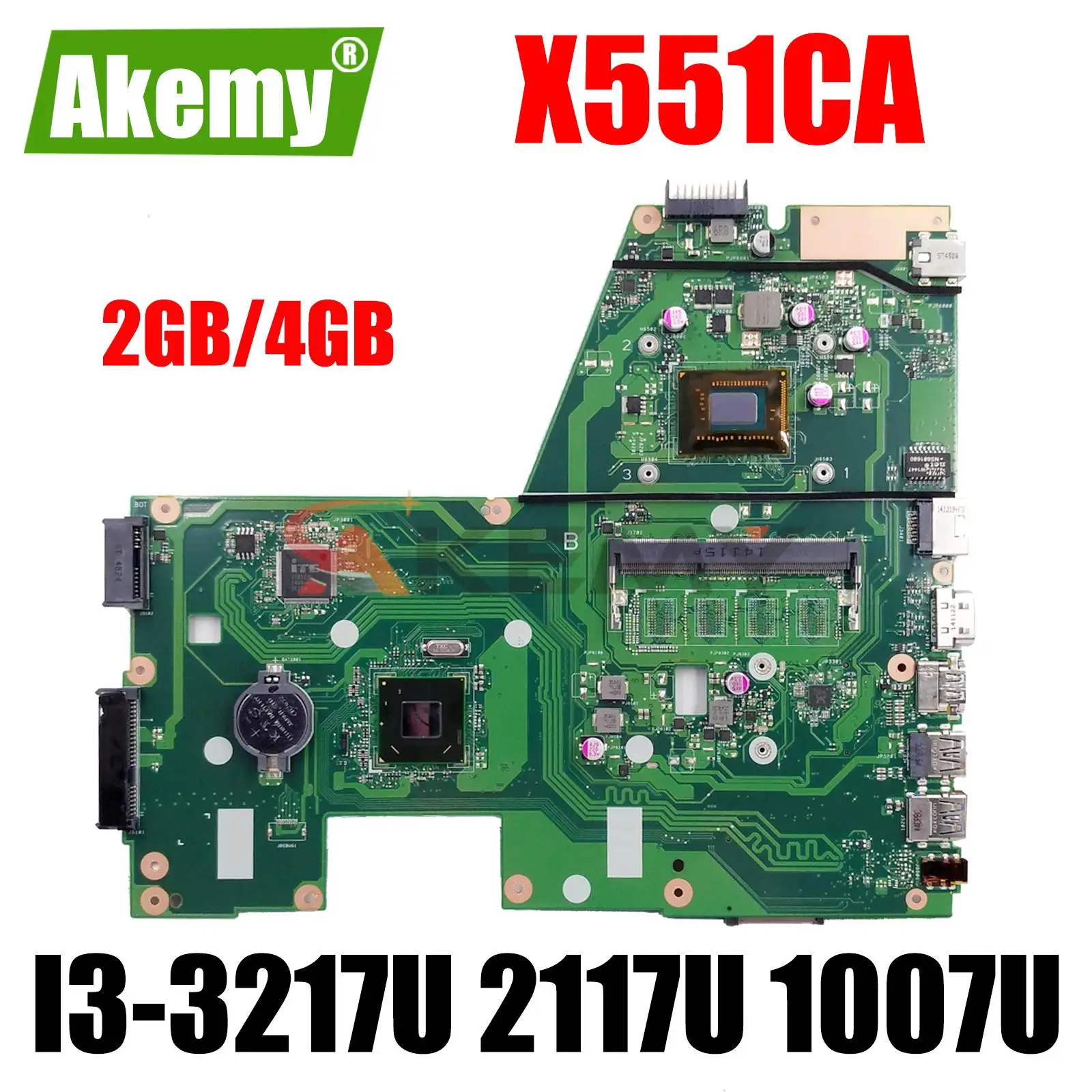 

X551CAP For ASUS X551CA F551CA X551C Laptop Motherboard F551CA Mainboard With I3-3217U 2117U 1007U 2GB/ 4GB Test Work 100%