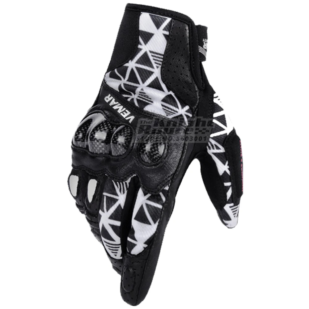

Men Motorcycle Leather Gloves Motocross Motorbike Breathable Gloves Carbon Fiber Guantes Moto Riding Touch Screen Gloves Summer