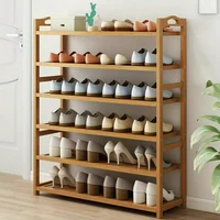 6 - Layers Bamboo and Natural Wood Shoe Rack for Entryway Home Storage 1