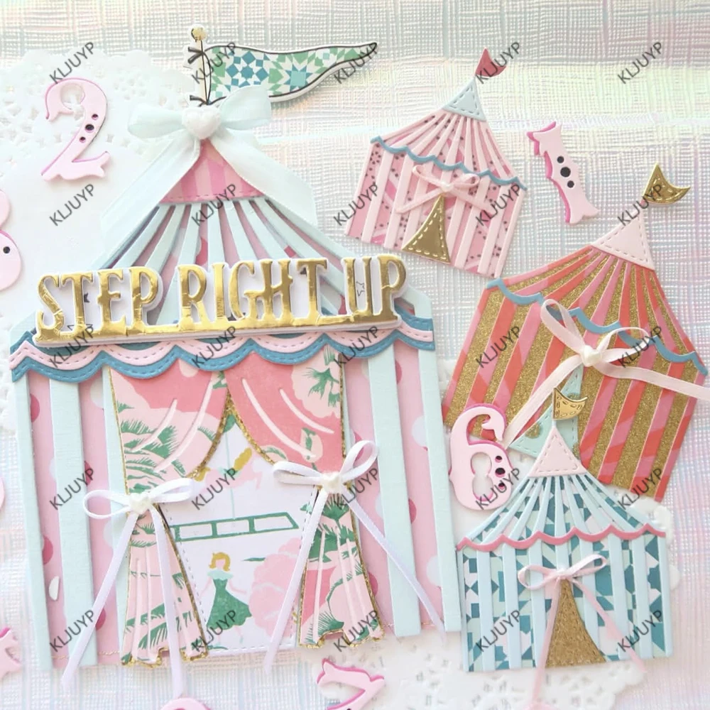 KLJUYP 공정 텐트 DIY Scrapbooking/앨범 장식 엠보싱 DIY 종이 카드에 대한 금속 절단 다이 스텐실