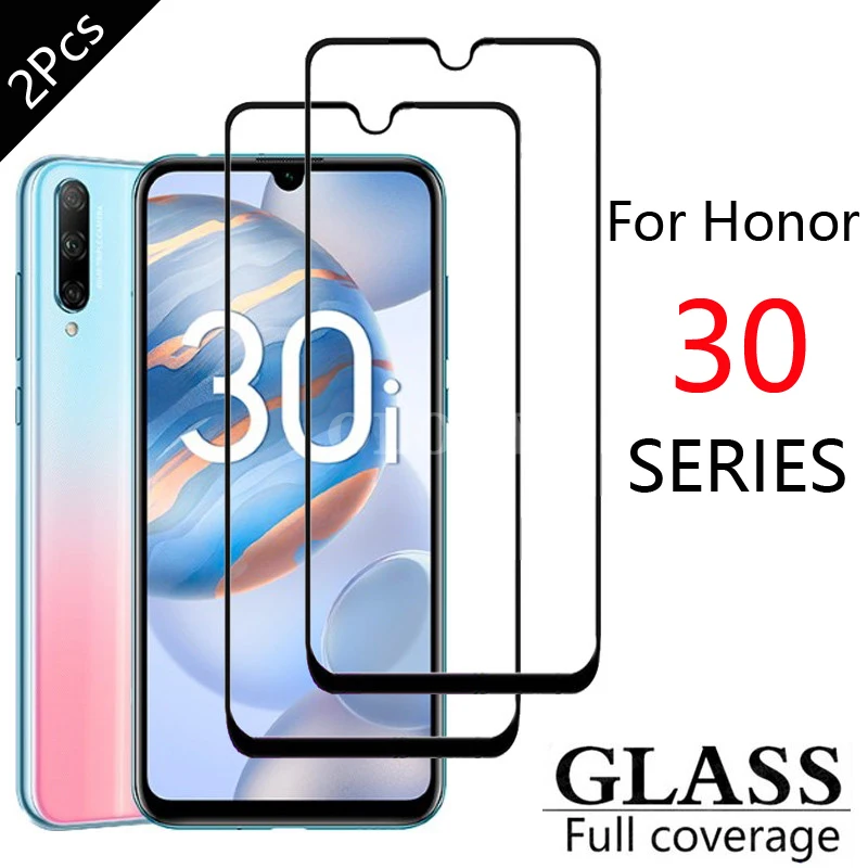 

2 Pcs Full Cover Tempered Glass On The Honor30 Honor30i Honor30s Screen Protector Glass For Huawei Honor 30i 30s 30 I S Film 9H