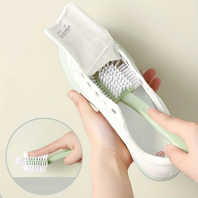 1pc Multi-Angle Shoe Cleaning Brush, Polyester Fiber Bristles Versatile Scrubbing Tool for Sneakers Laundry Household Use