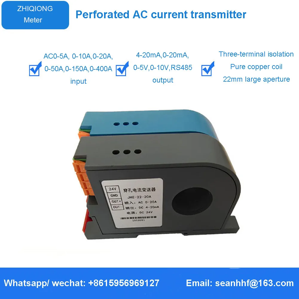 0-200A-AC-Current-Transmitter-Perforated-22mm-Hall-Current-Sensor ...