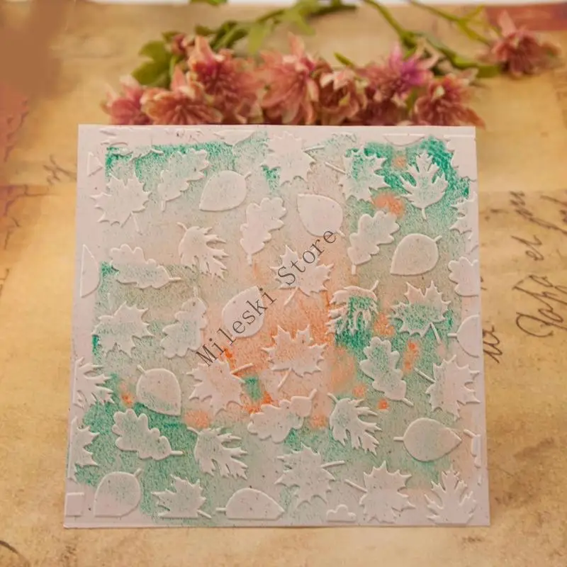 J60C 나뭇잎 패턴 엠보싱 폴더 플라스틱 종이 엠보싱 템플릿 Scrapbooking 초대 카드 장식 만들기