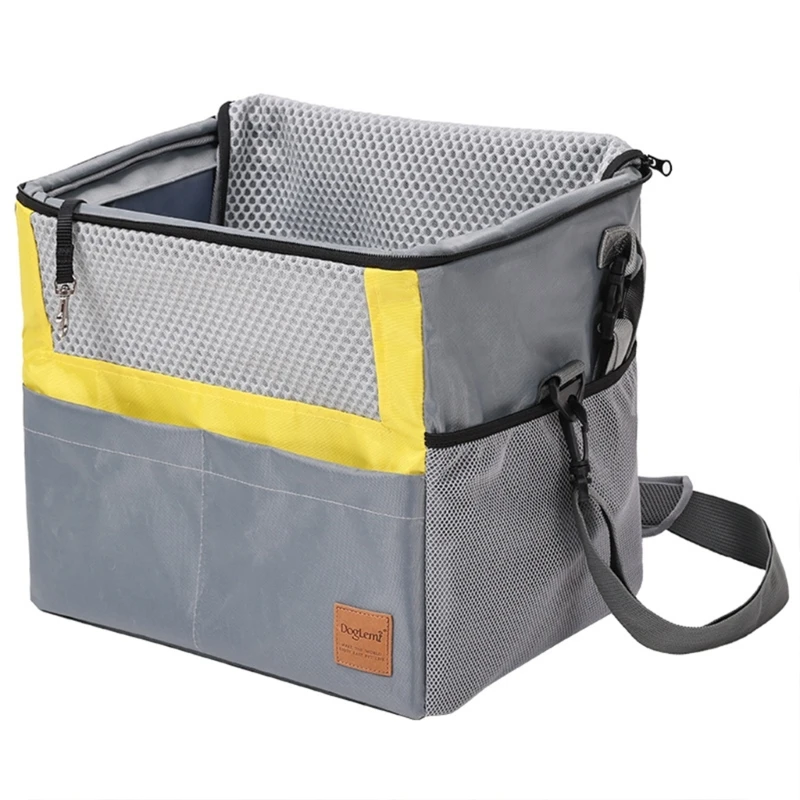 

K5DC Bicycles Basket Small Pet Cat Dog Carriers Detachable Bag for Grocery Picnics