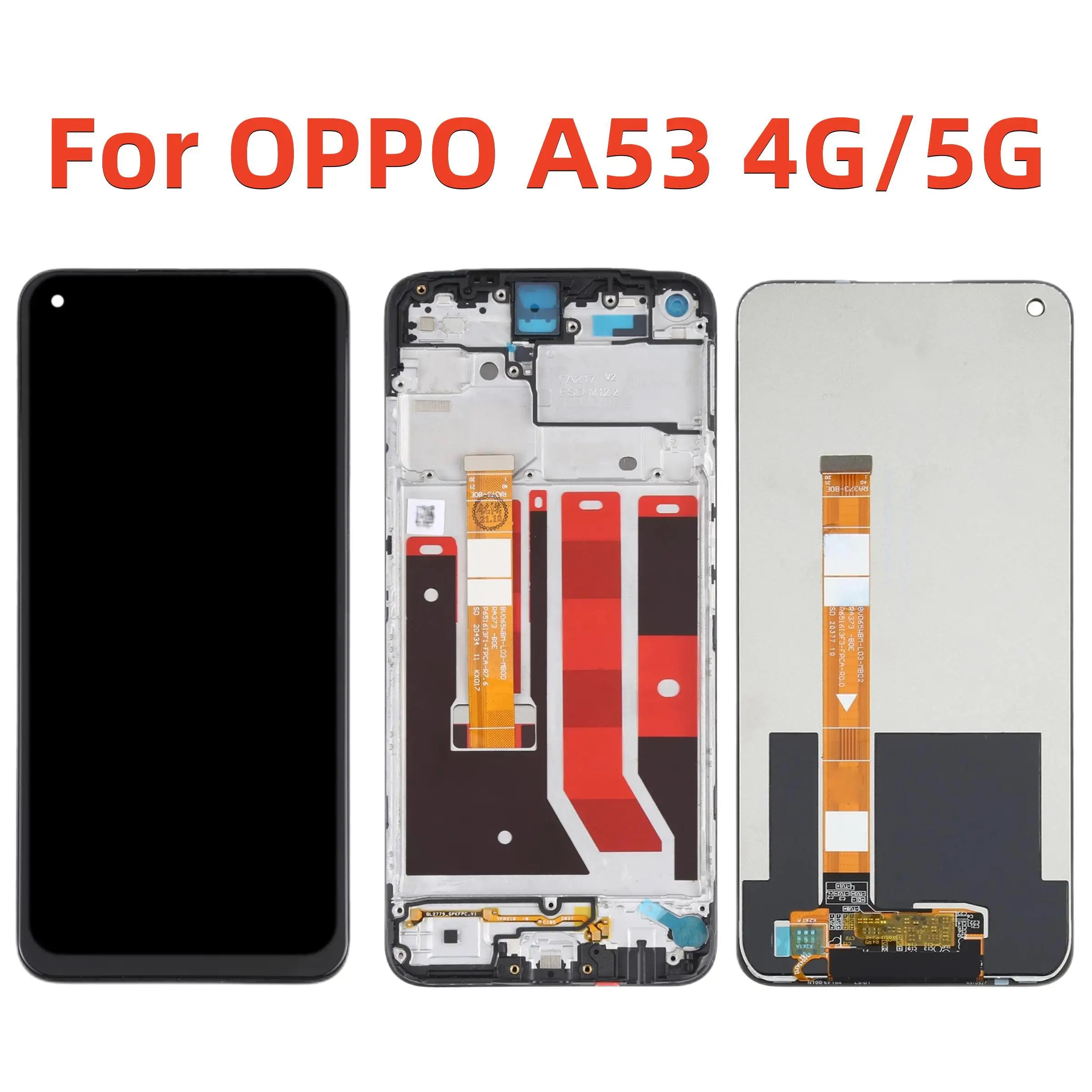 

Original Display For OPPO A53 4G 5G LCD Touch Screen Replace Digitizer Assembly For CPH2127 CPH2131 PECM30 PECT30 With Frame