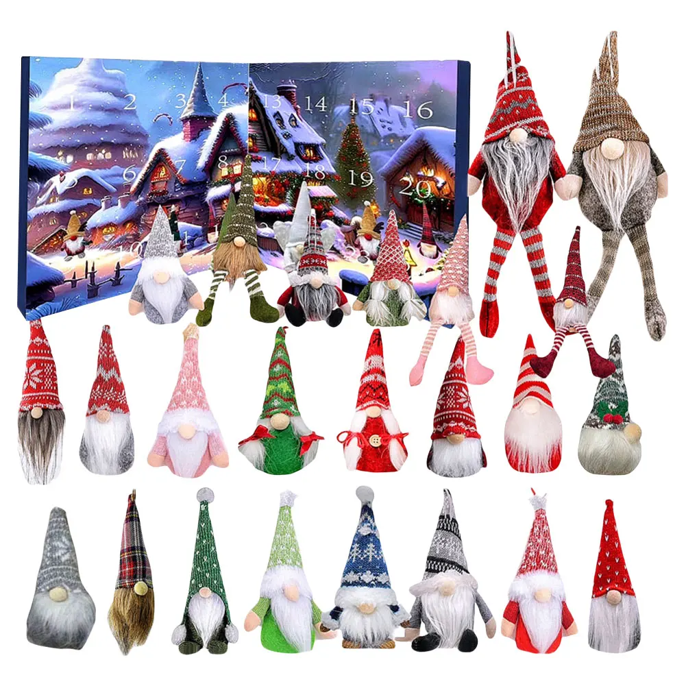 Christmas Countdown Calendar Christmas Advent Calendar 24 Days Christmas Gnome Holidays Advent Calendar with Gnomes Dolls Plush Toy Christmas Vacation Countdown Calendar Gift Box