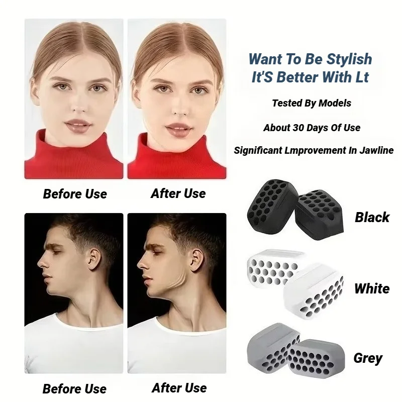 Jaw Exerciser Large Double Chin Reducer Neck Face Slimming Silicone Chew 1/2Pcs