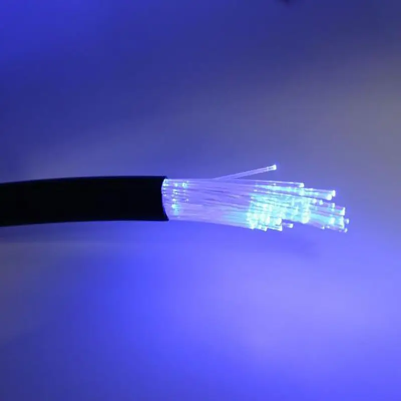 

Decorative Black PVC Sheather Fiber optical cable 25pcs*0.75mm in PE jacket PMMA Plastic Optic string Multi-strands DIY Lighting
