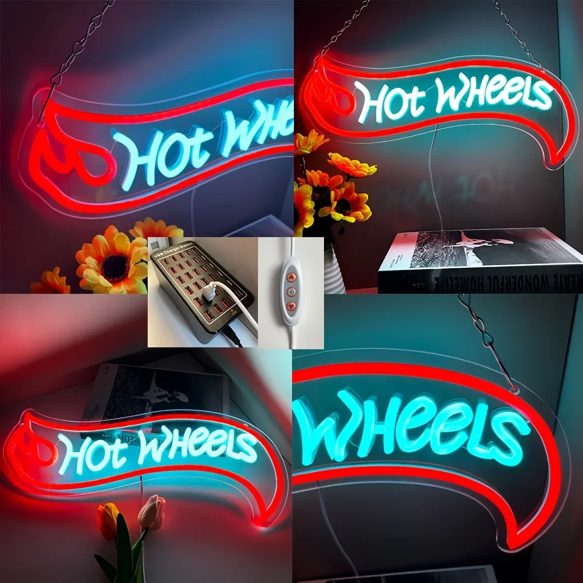 Hot Wheels Neon Sign LED Neon Light For Wall Bedroom Decoration