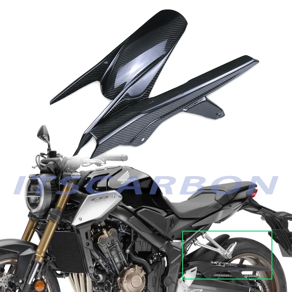 

3K Carbon Fiber Motorcycle Rear Fender Splash Mudguard With Chain Guard For Honda CB650R CB650F CBR650R 2019 2020 2021 2022