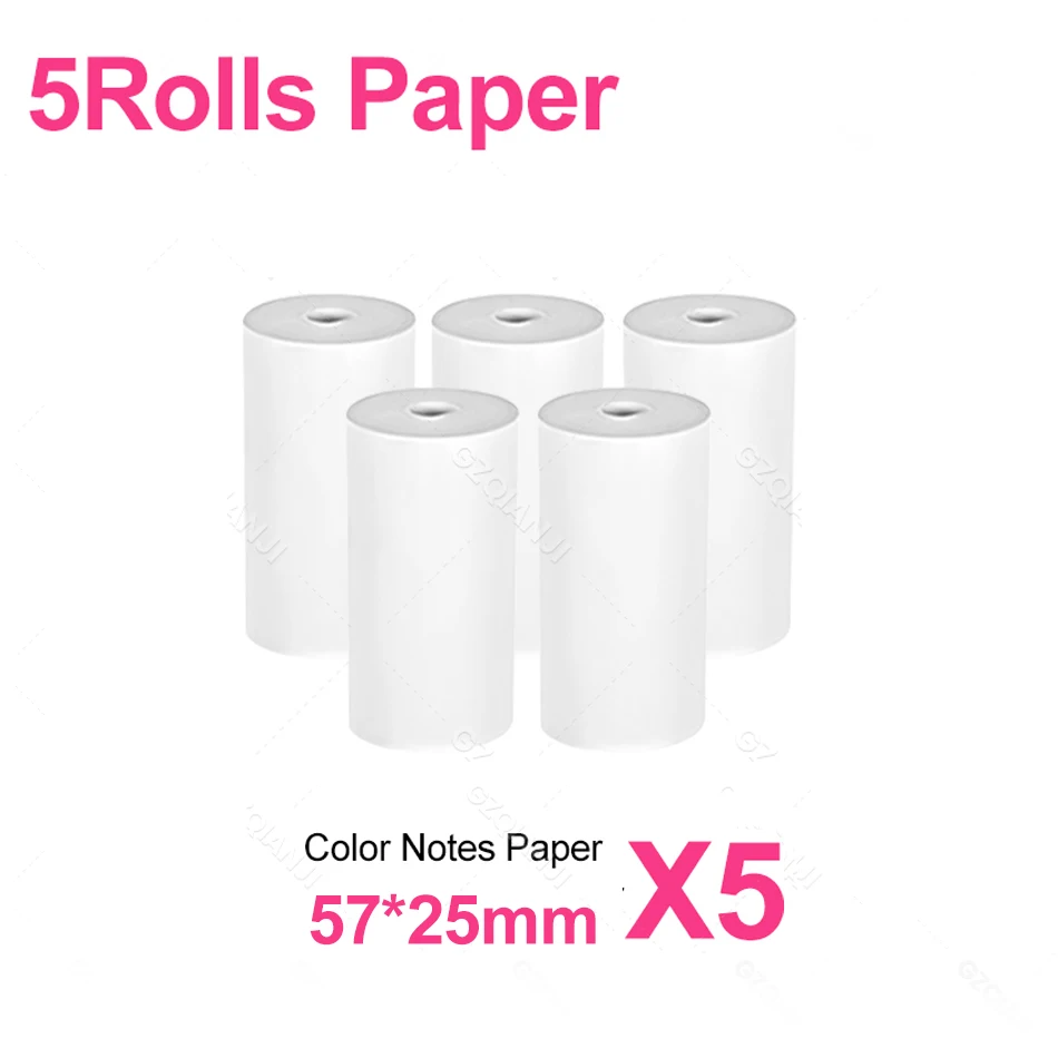 Universal Thermal Paper 57x25mm Thermal Receipt Paper Rolls for All Mini 58mm Inkless Wireless Bluetooth Thermal Photo Printer