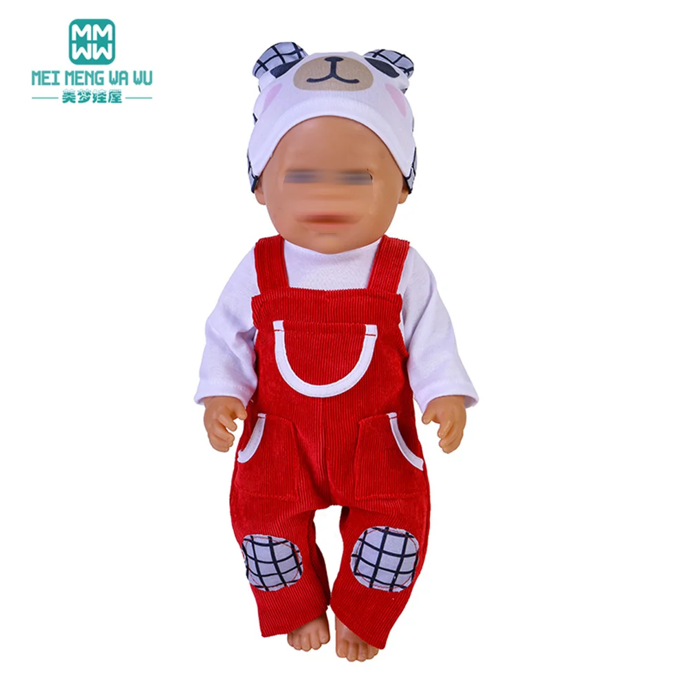 Fits 43-45cm Baby Toy New Born Doll clothes Three-piece fashion jacket and jumpsuit Girl's gift