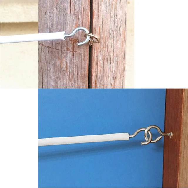 Câble Rideau Blanc 2m - Kit Avec Crochets Et Œillets, Suspension Pour Rideaux Et Décoration