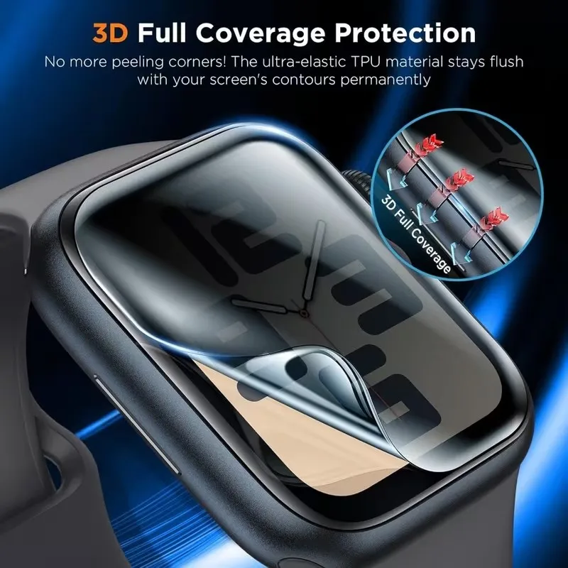 애플워치 시리즈 11 10 9 8 46mm 42mm 4 5 6 SE 45mm 41mm 40mm용 프라이버시 하이드로겔 스크린 보호필름 10개