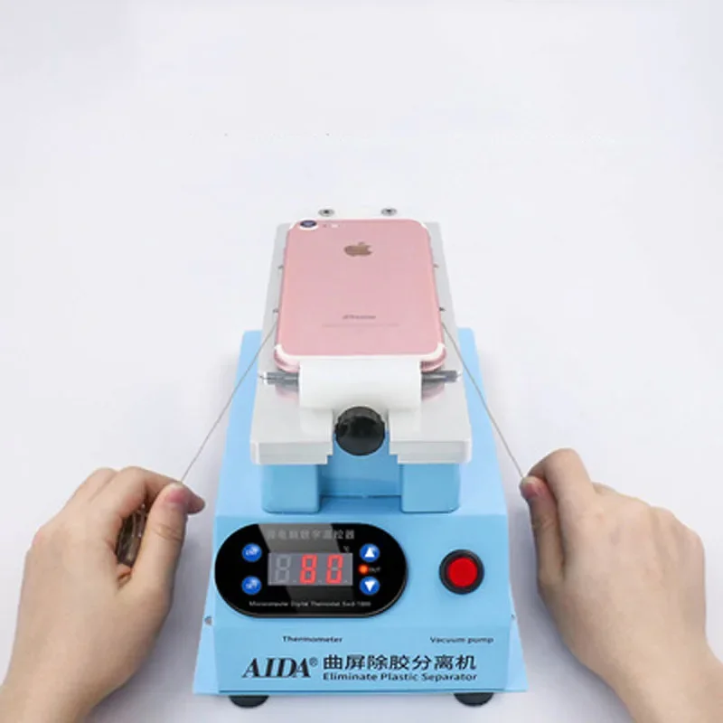 

A 988C Flat Phone Screen Separator Curved Screen Glue Remover for edge Glue Clean Holder heater plate spiral rotate stage