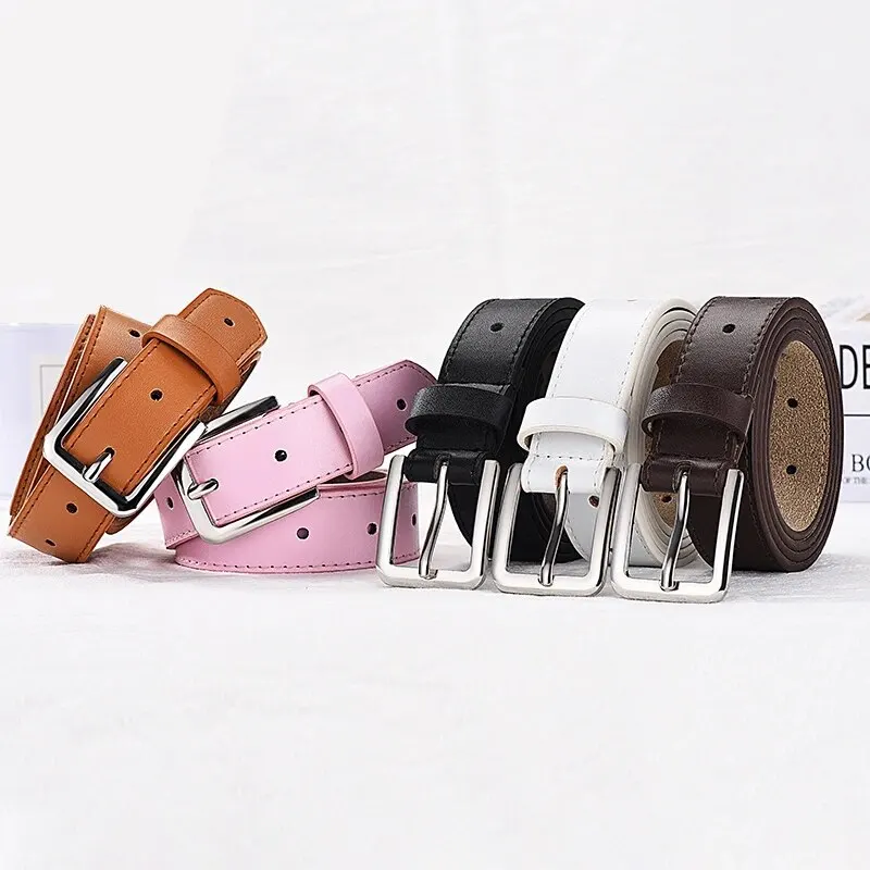 1pc New Women's Belt Fashion Rectangle Buckle Belt High Grade Soft PU Leather Belt Trend Paired with Coat Jeans Belt Lady Belt