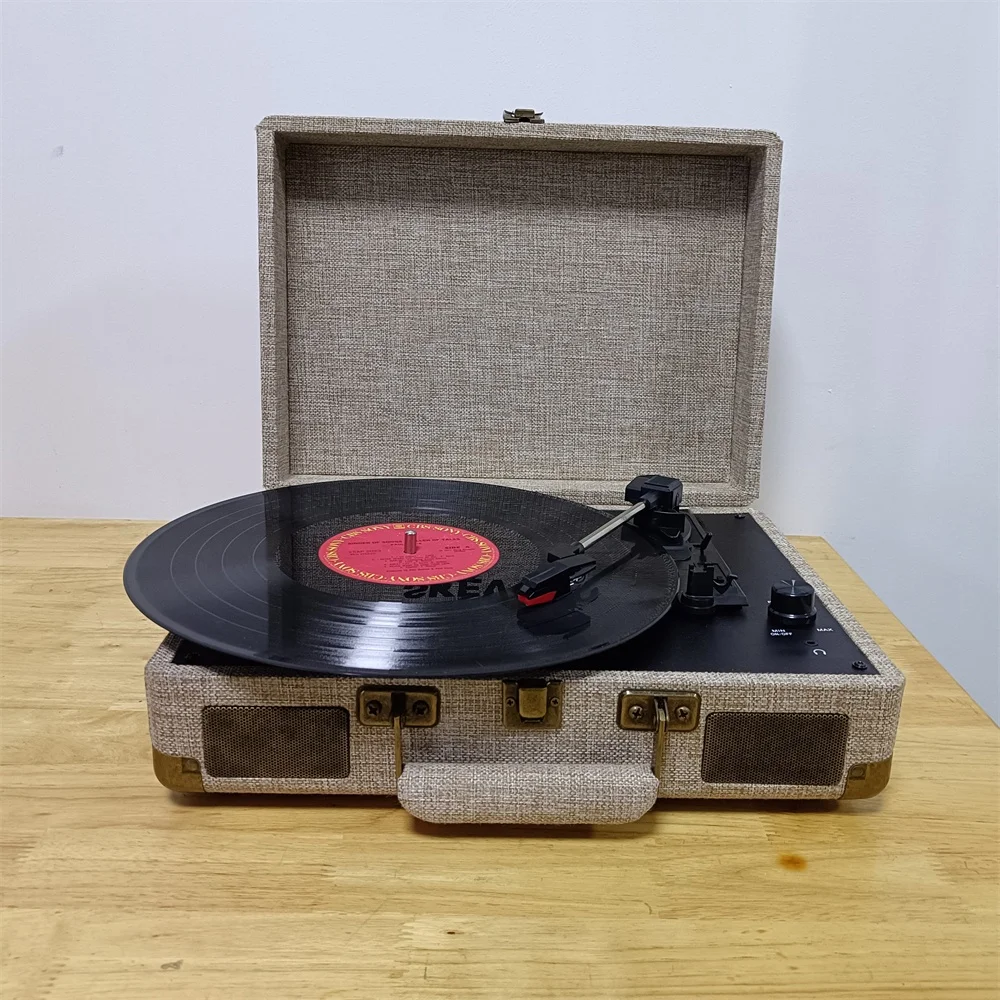 

Vintage Classical Decorative Gramophone Suitcase Turntable Record Player & all Gramophone Musical Function Bluetooth