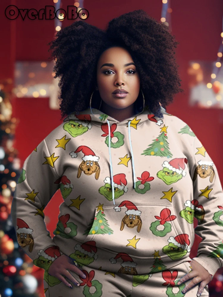 

OverBoBo Plus Size Sweatshirts Women Big Size Clothing Long Sleeve Print Loose Women L-9XL Hoodie Top Pullover Plus Size